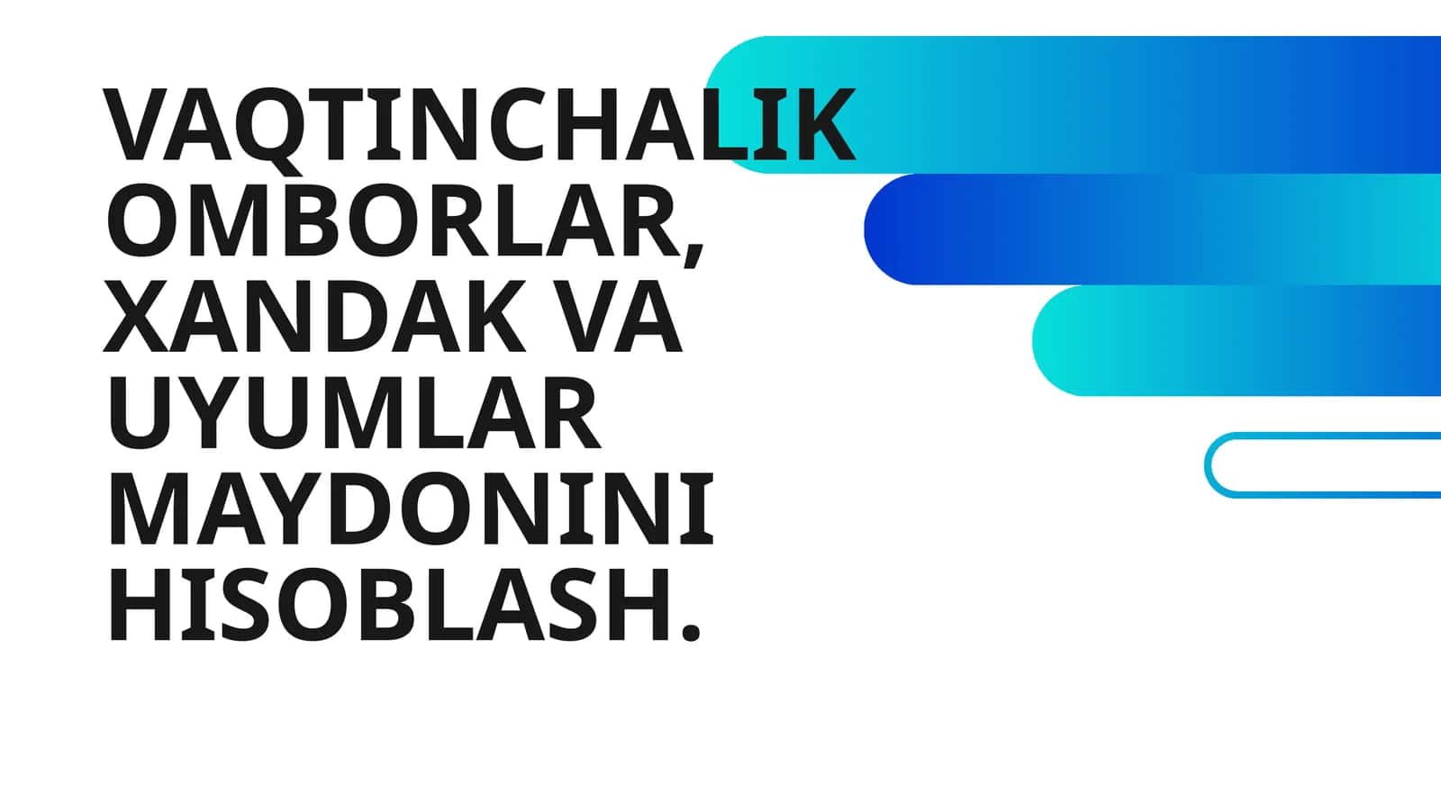 VAQTINCHALIK OMBORLAR, XANDAK VA UYUMLAR MAYDONINI HISOBLASH 1