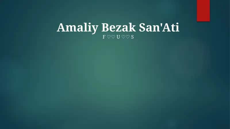 Amaliy Bezak San'Ati 1