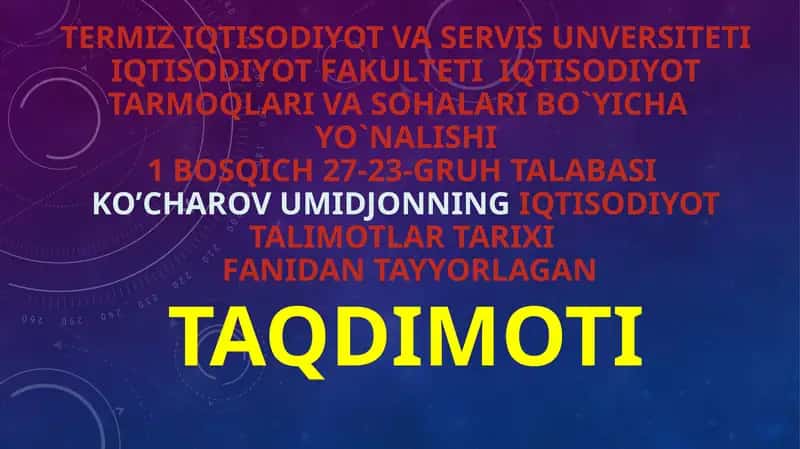 Temuriylardavridagi iqtisodiy g’oyalar-z.m.bobur(1483-1530) 1