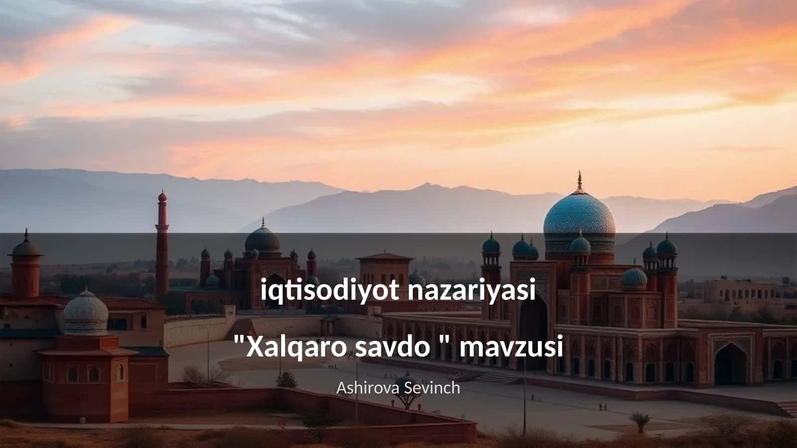 Xalqaro savdo 1