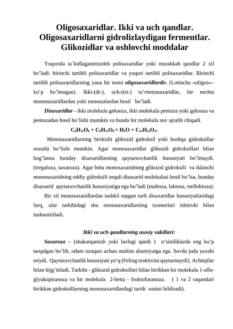 Oligosaxaridlar 1