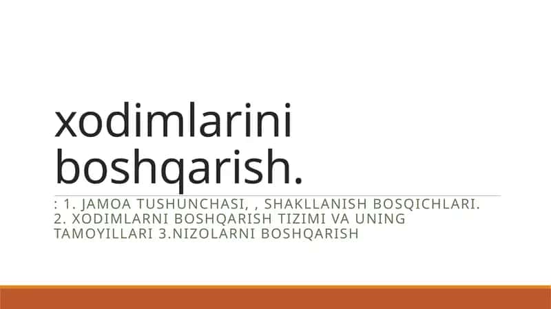 Mehnat jamoalari boshqarish tizimi va tamoyillari 1