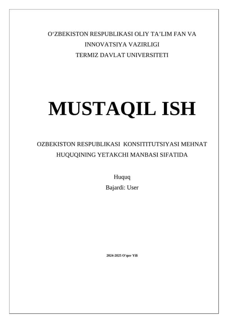 Konstitutsiyaning Mehnat Huquqi 1