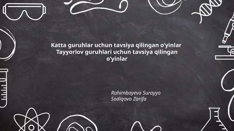 Katta guruhlar uchun tavsiya qilingan oʻyinlar 1