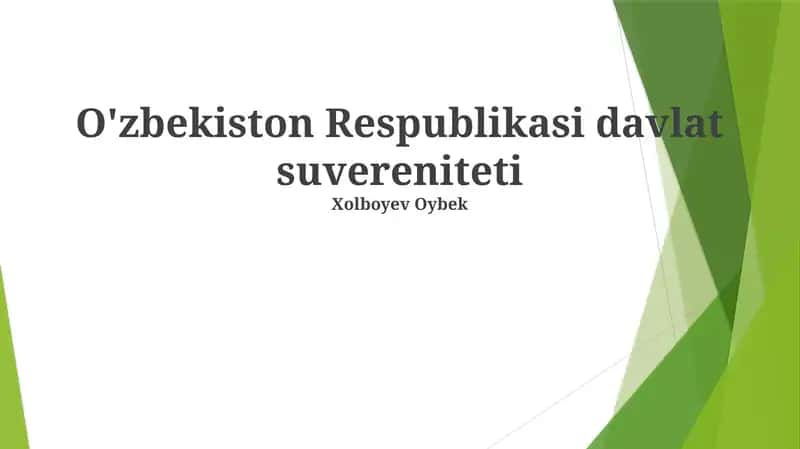 O'zbekiston Respublikasi davlat suvereniteti 1
