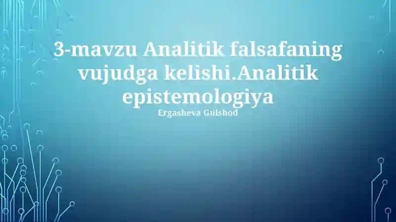 Analitik falsafaning vujudga kelishi