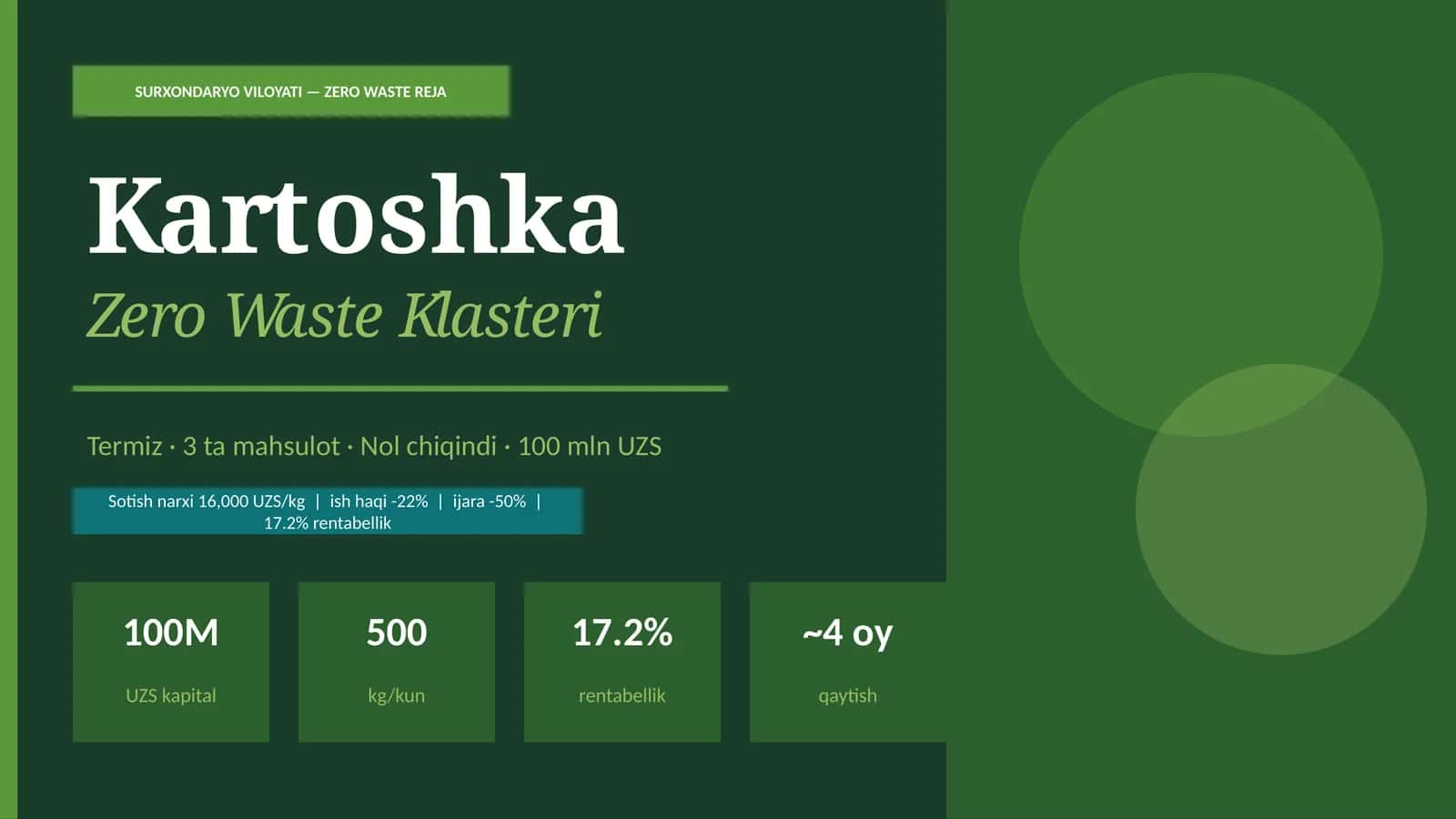 (100 millionlik loyiha ishi)  Kartoshka 1
