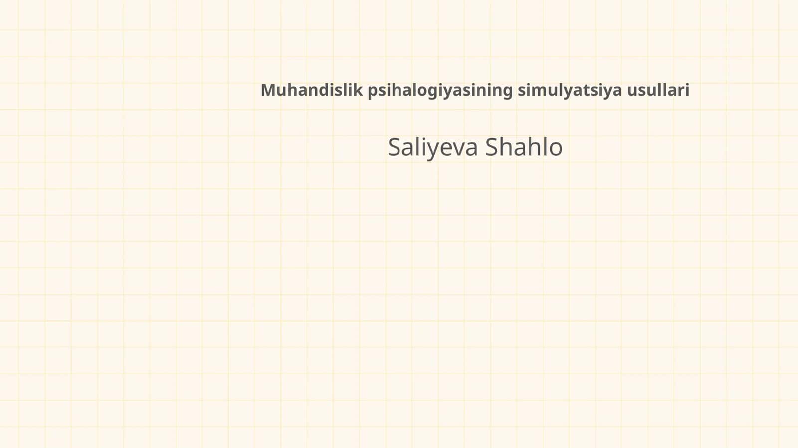 Muhandislik psihalogiyasining simulyatsiya usullari 1