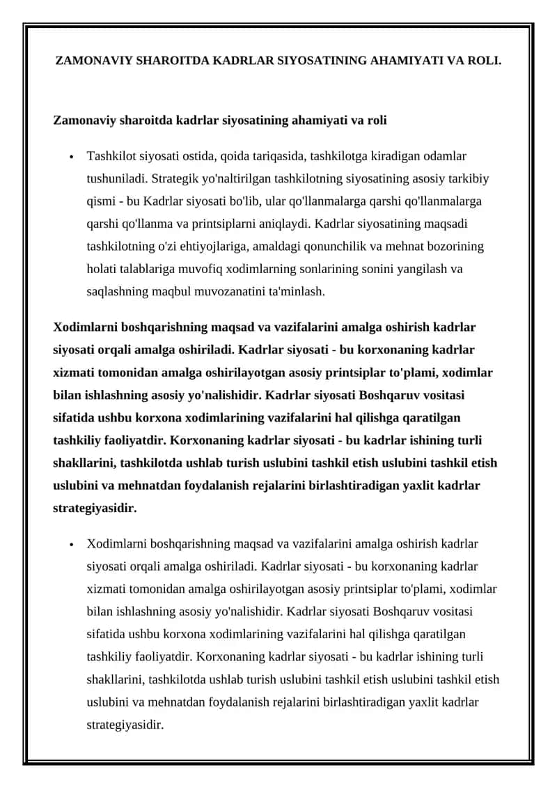 Kadrlar siyosati 1