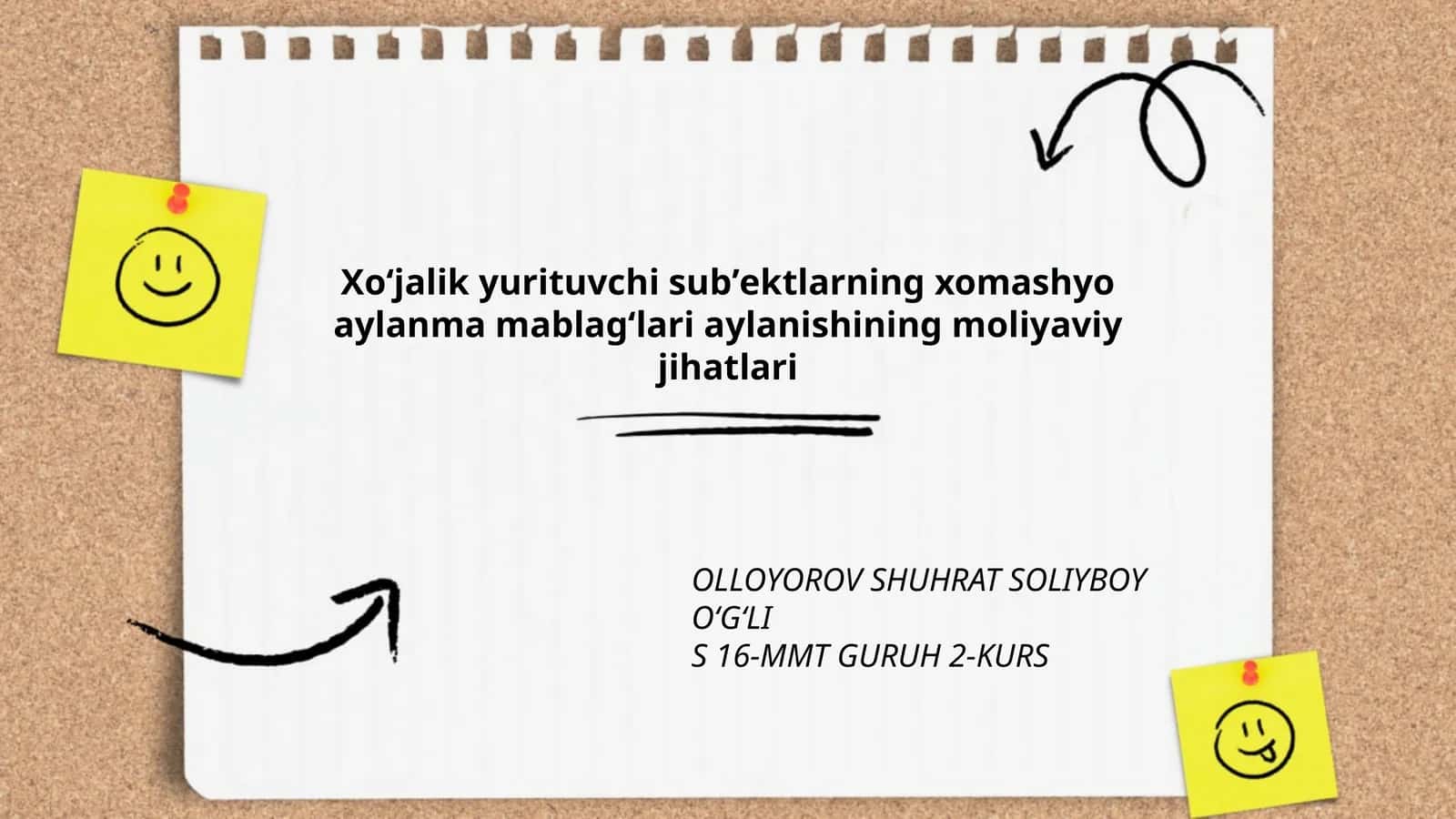 Xoʻjalik yurituvchi subʼektlarning xomashyo aylanma mablagʻlari aylanishining moliyaviy jihatlari 1