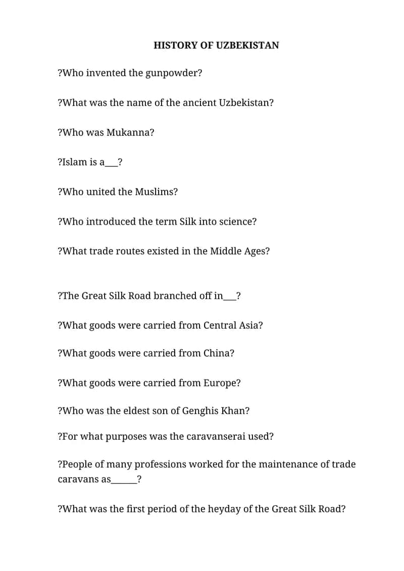 HISTORY OF UZBEKISTAN 1
