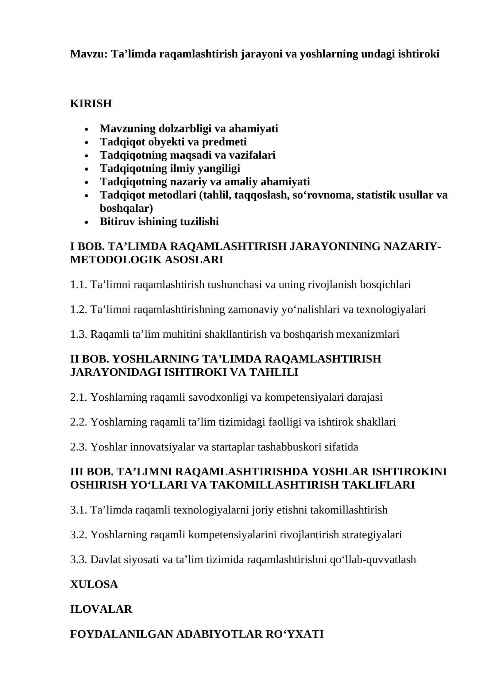 Ta’limda raqamlashtirish jarayoni va yoshlarning undagi ishtiroki 1