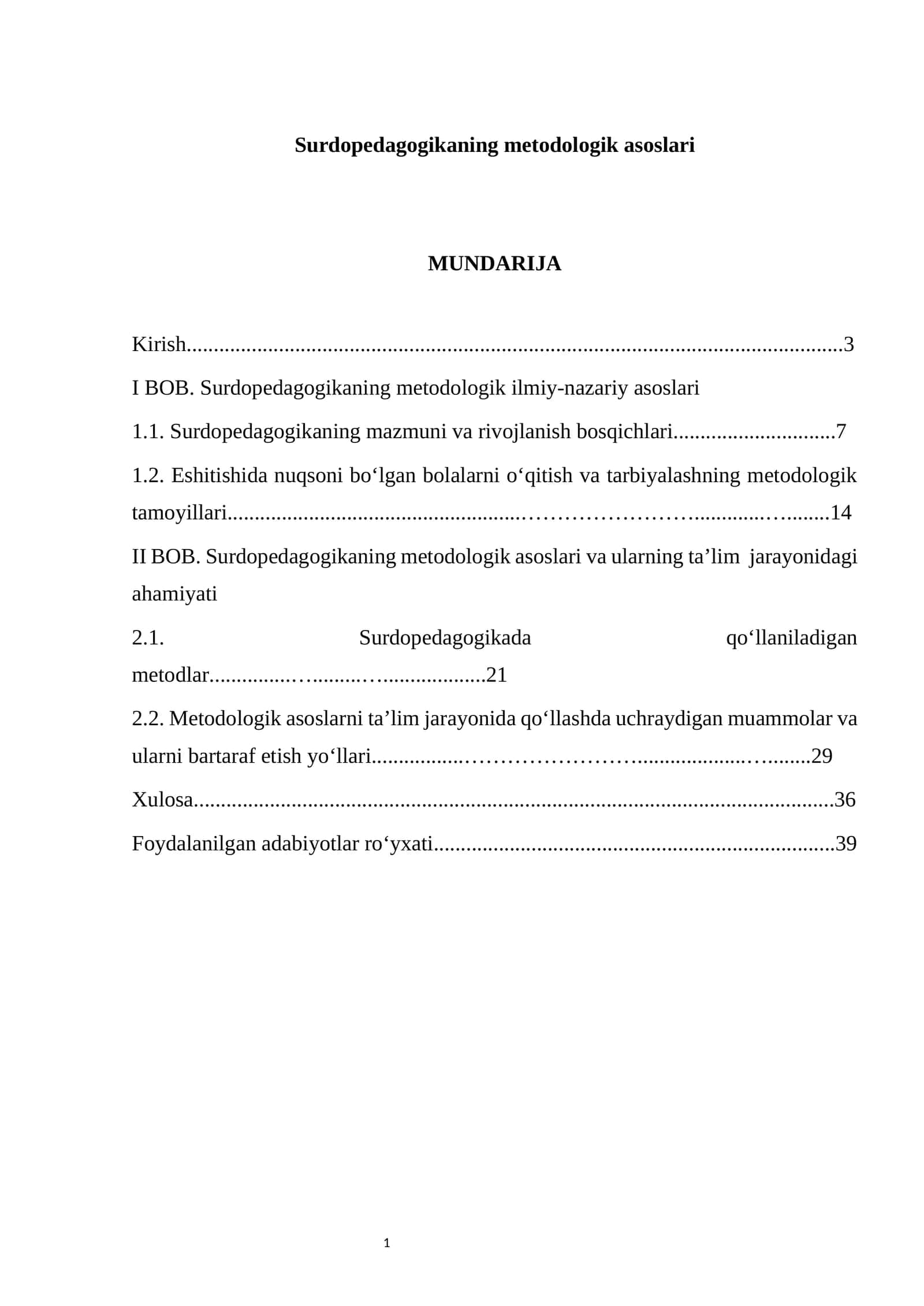 Surdopedagogikaning metodologik asoslari 1