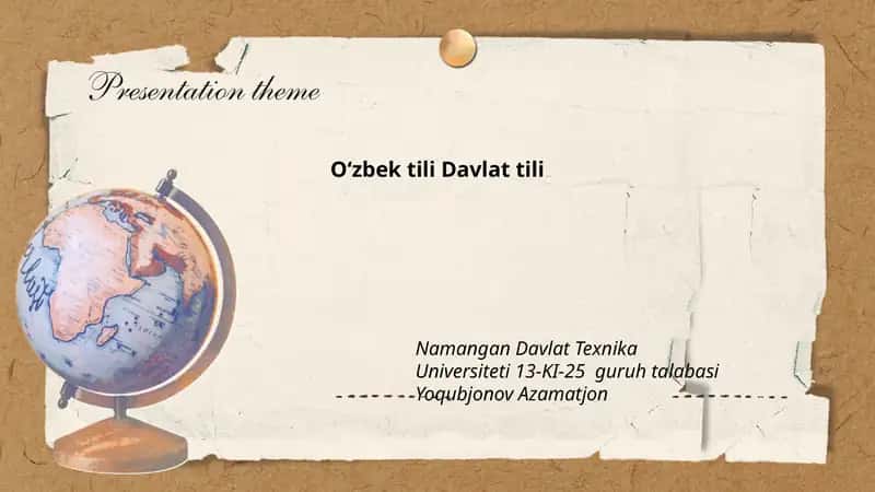 Oʻzbek tili Davlat tili 1