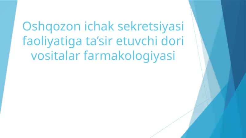 MЕ'DA-ICHAK FAOLIYATIGA TA'SIR ETUVCHIVOSITALAR 1