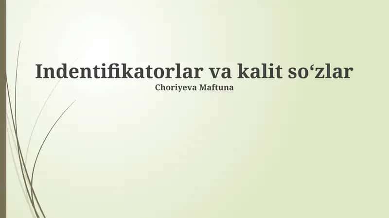 Kalit so'zlar 1
