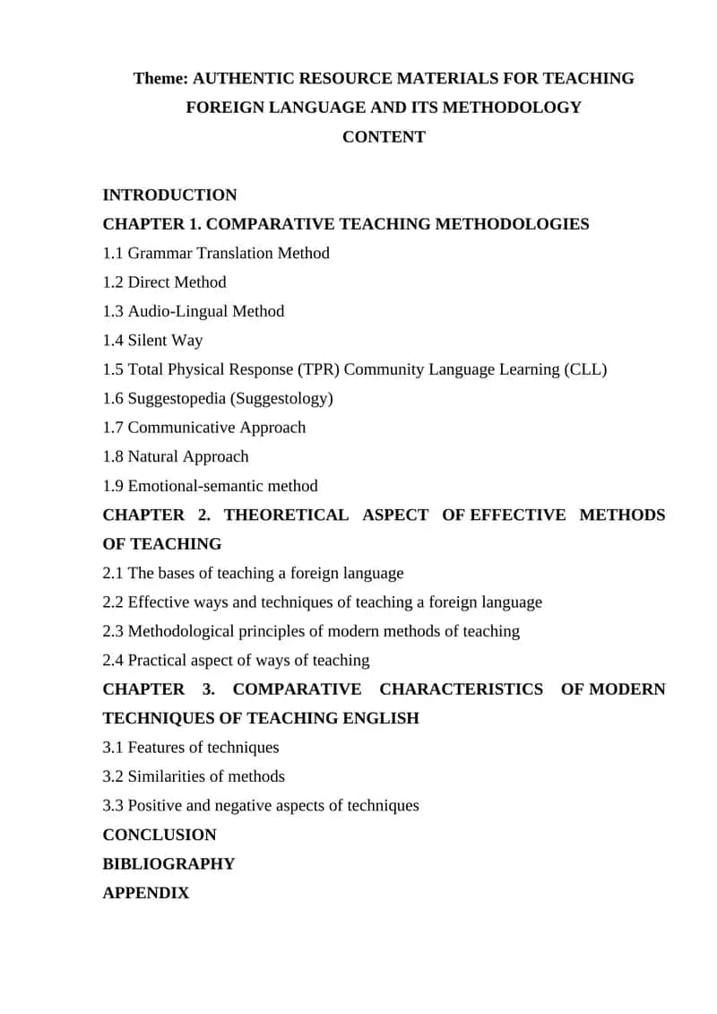 AUTHENTIC RESOURCE MATERIALS FOR TEACHING FOREIGN LANGUAGE AND ITS METHODOLOGY 1