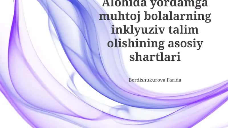 Maxsus Ehtiyojli Bolalar Uchun Qo'llab-Quvvatlash Xizmatlari 1