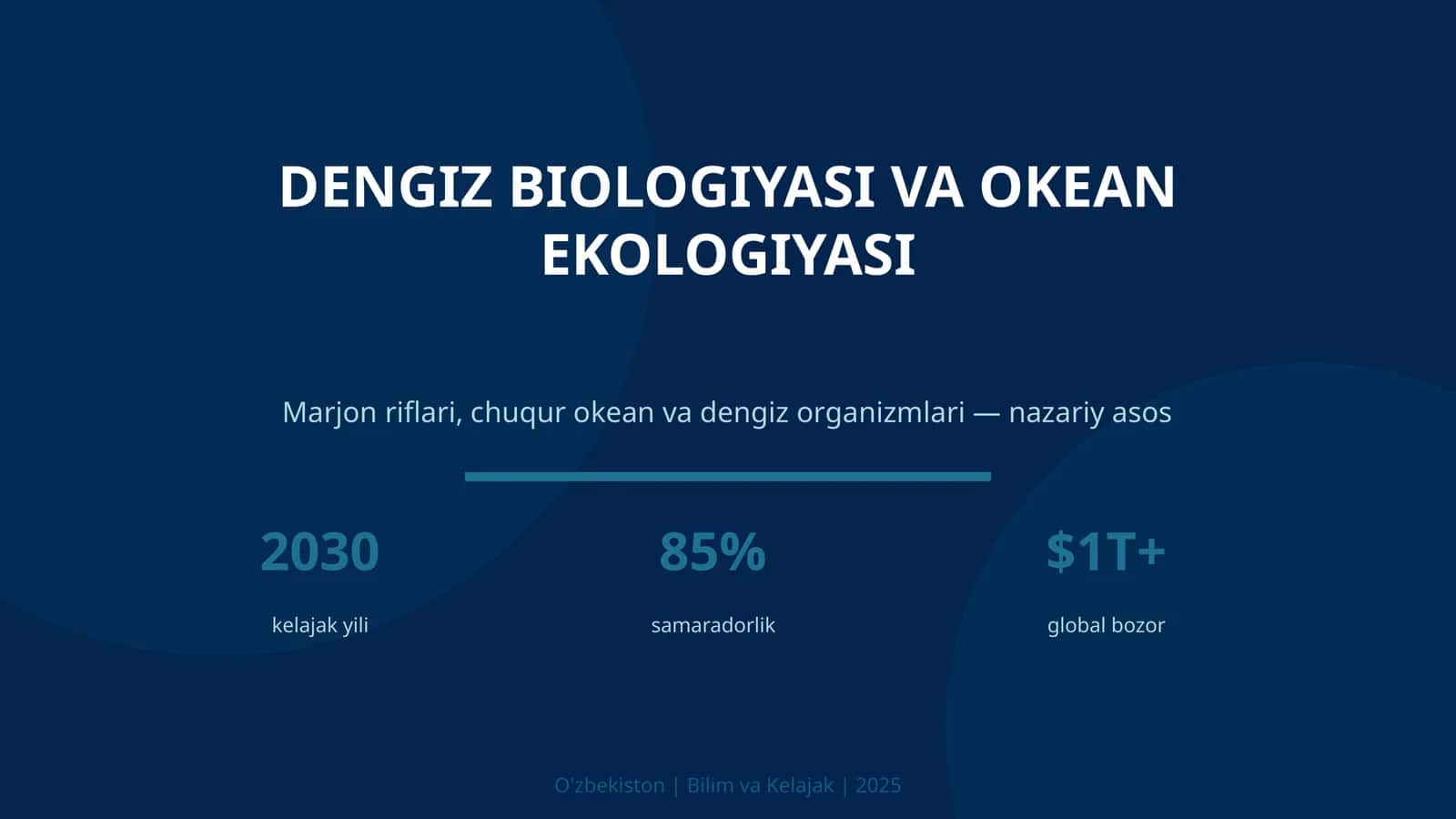 Dengiz Biologiyasi va Okean Ekologiyasi 1