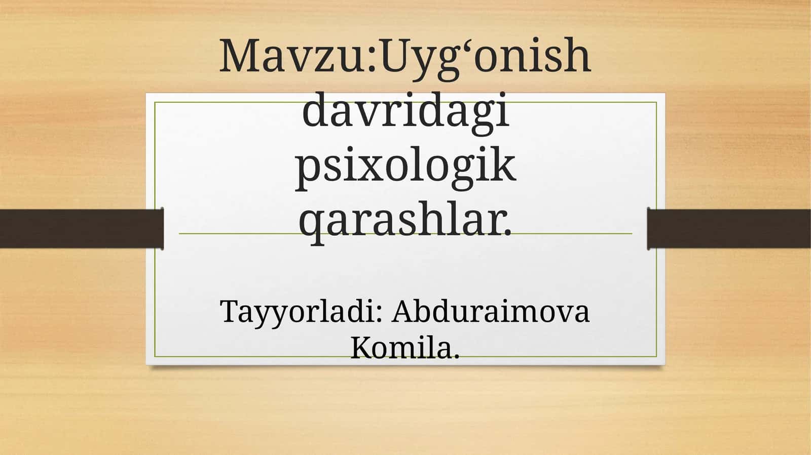 Uygʻonish davrida gipsixologik qarashlar 1