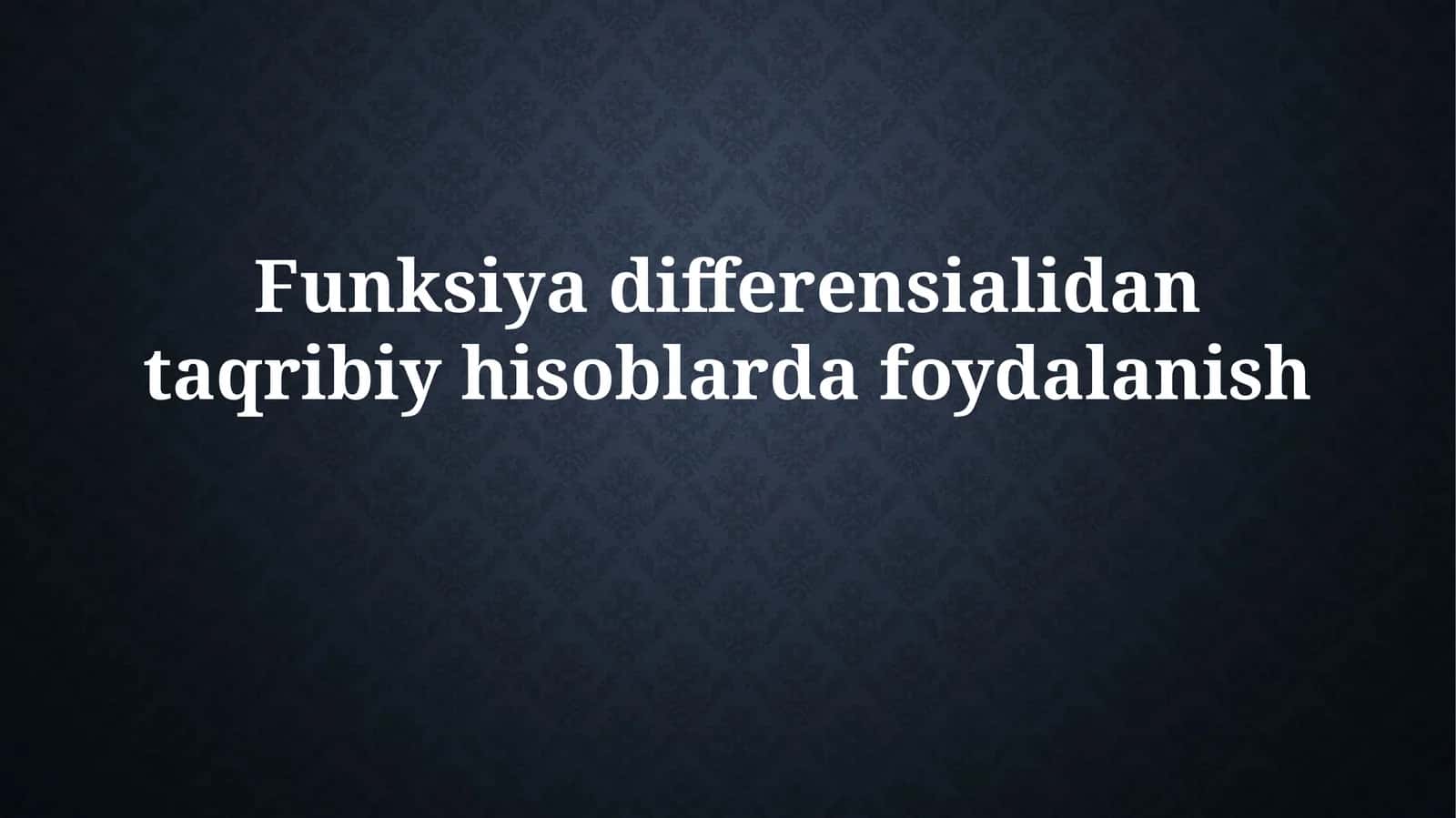 Funksiya differensiali 1