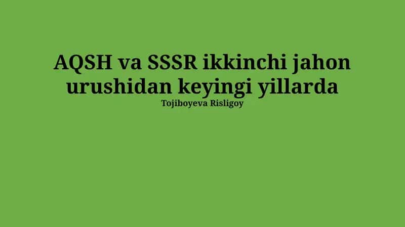 Tojiboyeva Risligoy 1