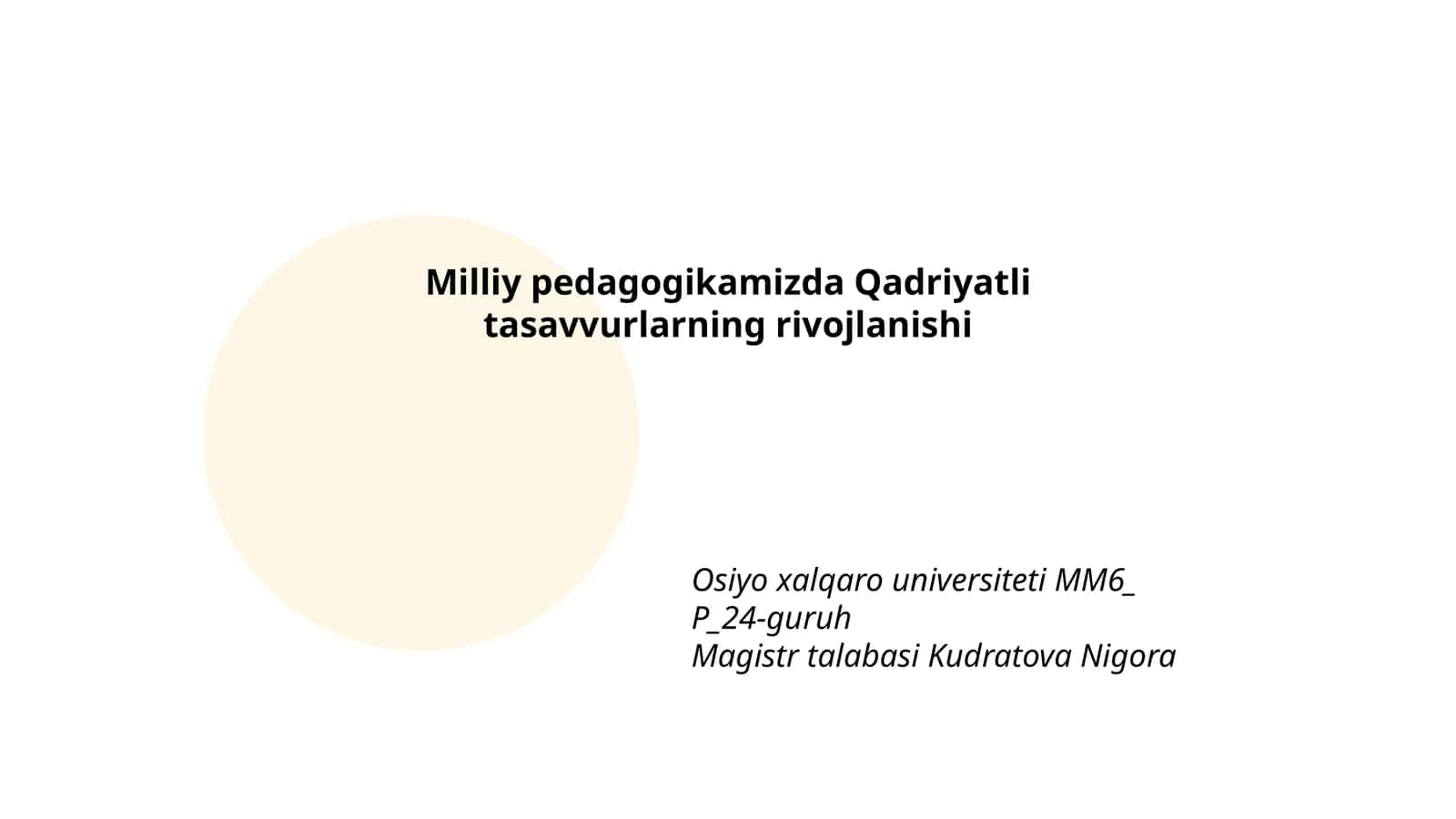 Milliy pedagogikamizda Qadriyatli tasavvurlarning rivojlanishi 1