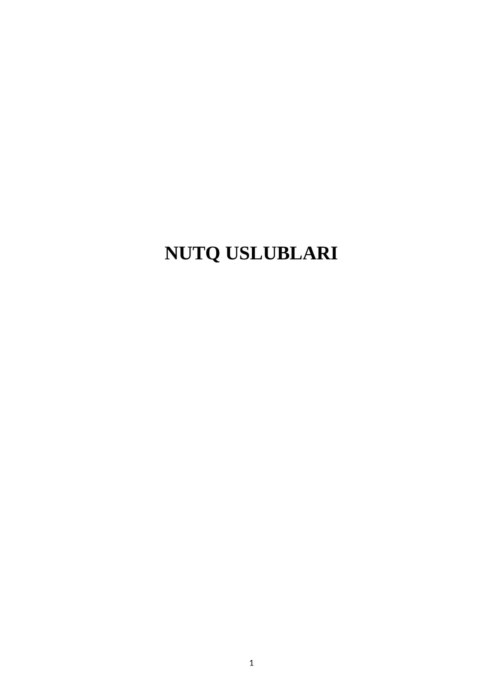 Nutq uslublari 1