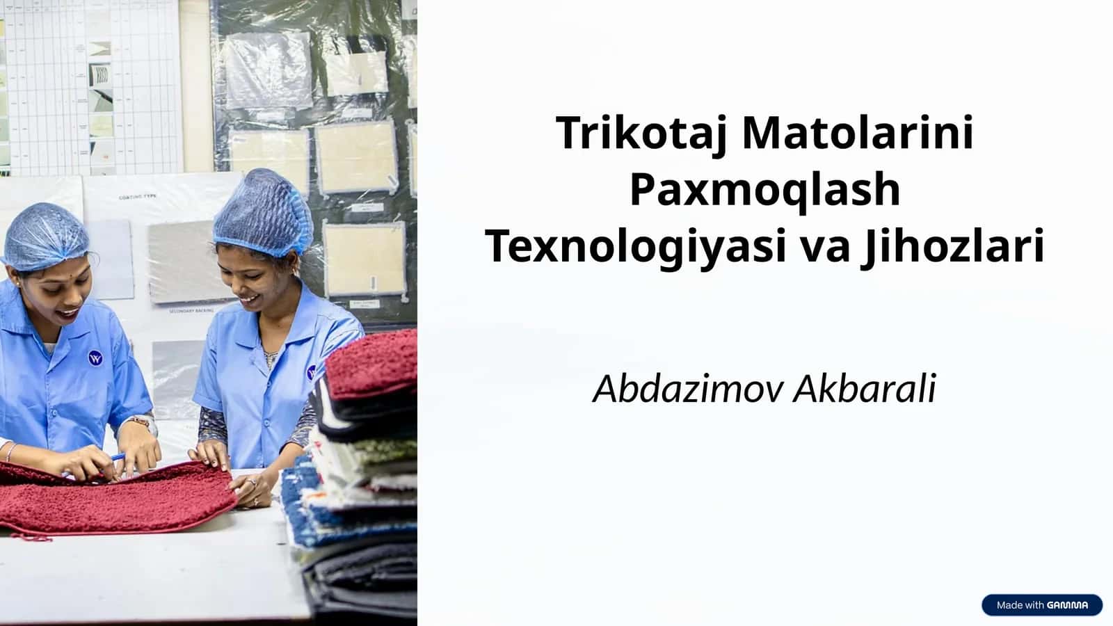 Trikotaj Matolarini Paxmoqlash Texnologiyasi va Jihozlari 1