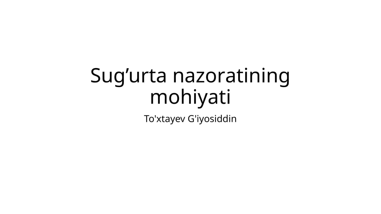Sug’urtа nаzorаtining mohiyati 1