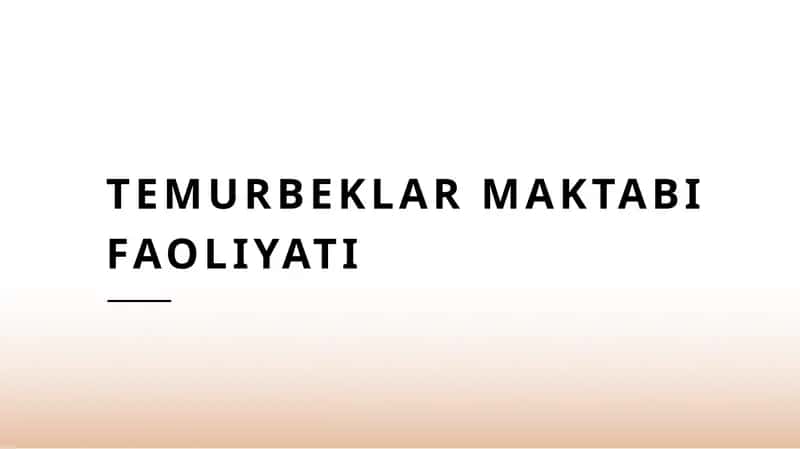 Temurbeklar maktabi 1