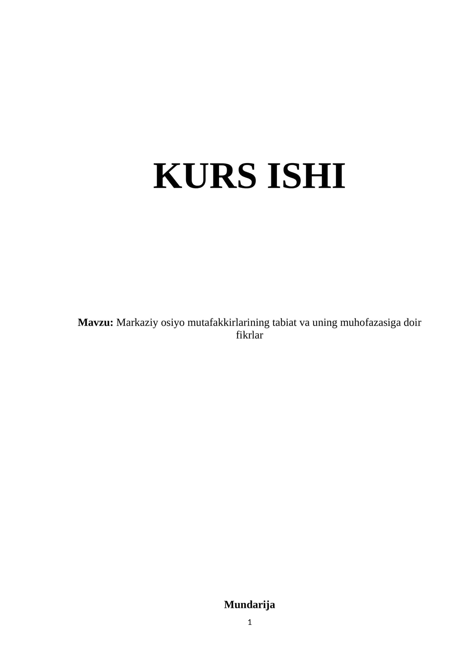 Markaziy osiyo mutafakkirlarining tabiat va uning muhofazasiga doir fikrlar 1