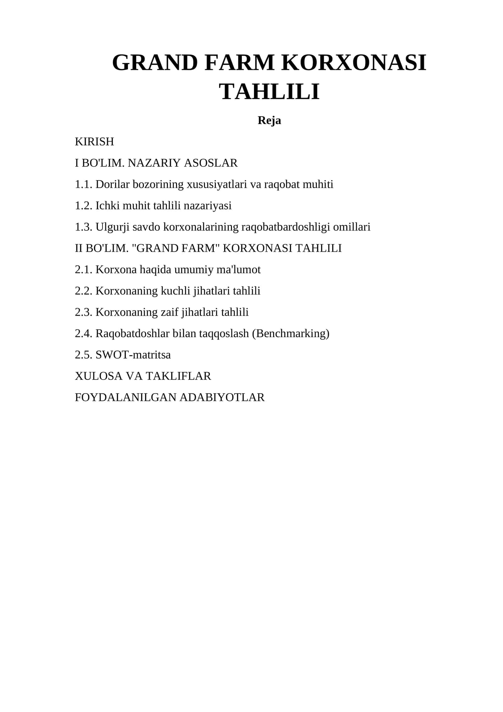 GRAND FARM KORXONASI TAHLILI 1