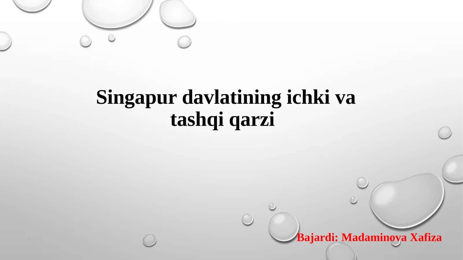Singapur davlatining ichki va tashqi qarzi 1