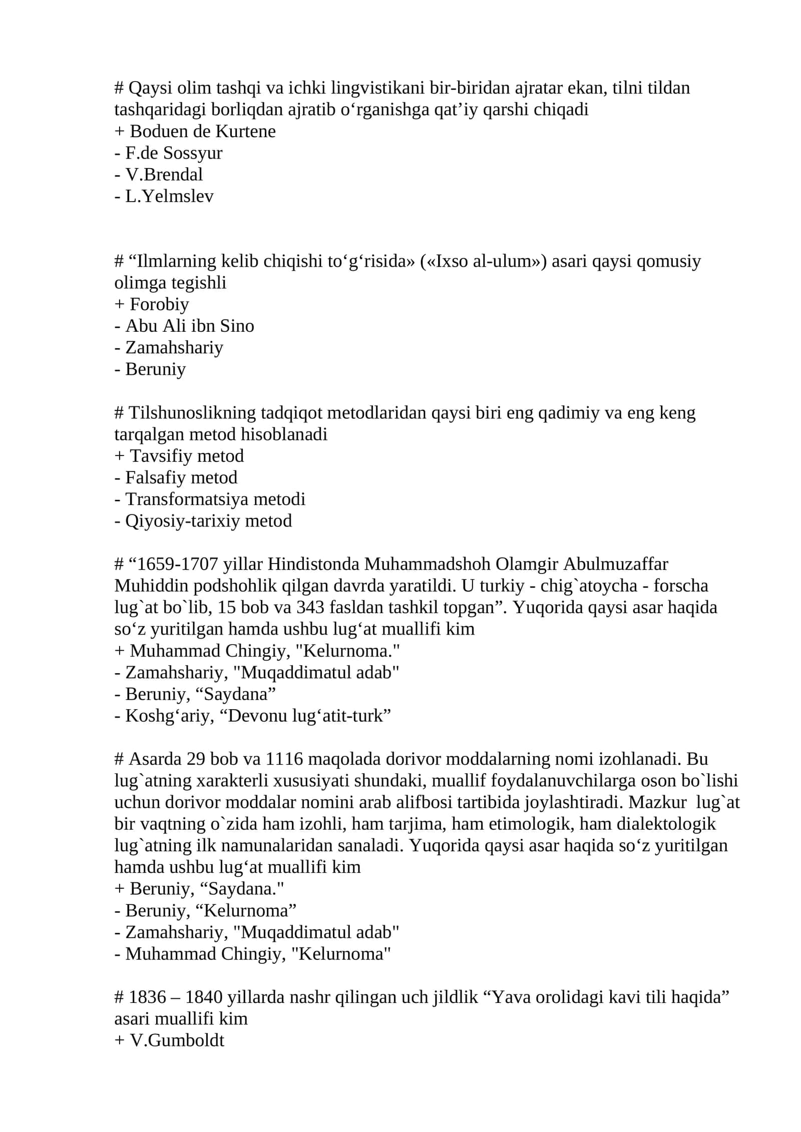 1659-1707 yillar Hindistonda Muhammadshoh Olamgir Abulmuzaffar Muhiddin podshohlik qilgan davrda yaritilgan turkiy - chig`atoycha - forschalug`at 1