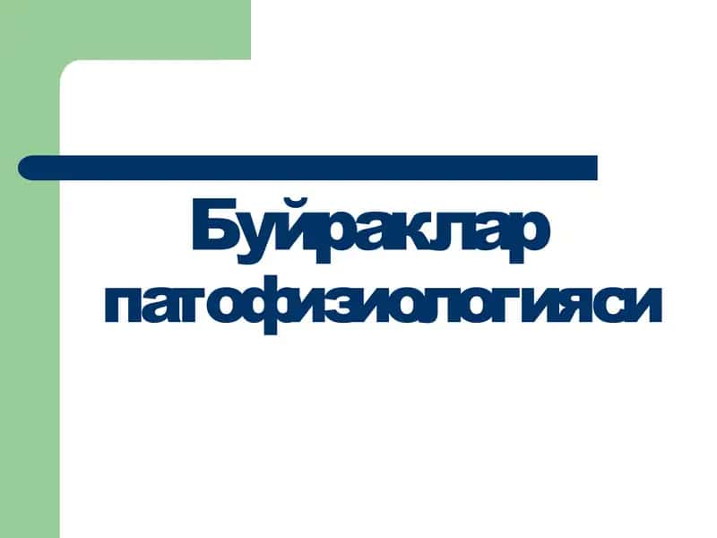 Буйраклар патофизиологияси 1