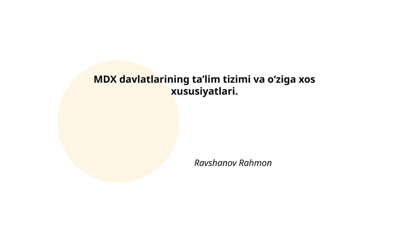 MDX davlatlarining taʼlim tizimi va oʻziga xos xususiyatlari 1