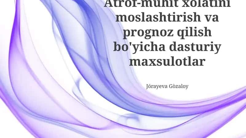 Atrof-muhit monitoringi va prognozlashtirish dasturiy ta'minoti 1