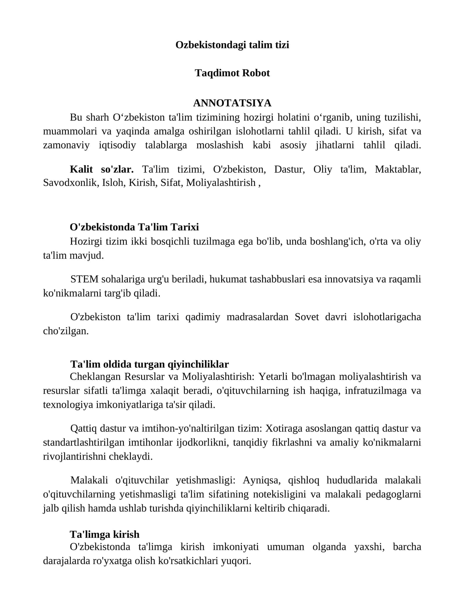 Ta'lim Tizimi 1
