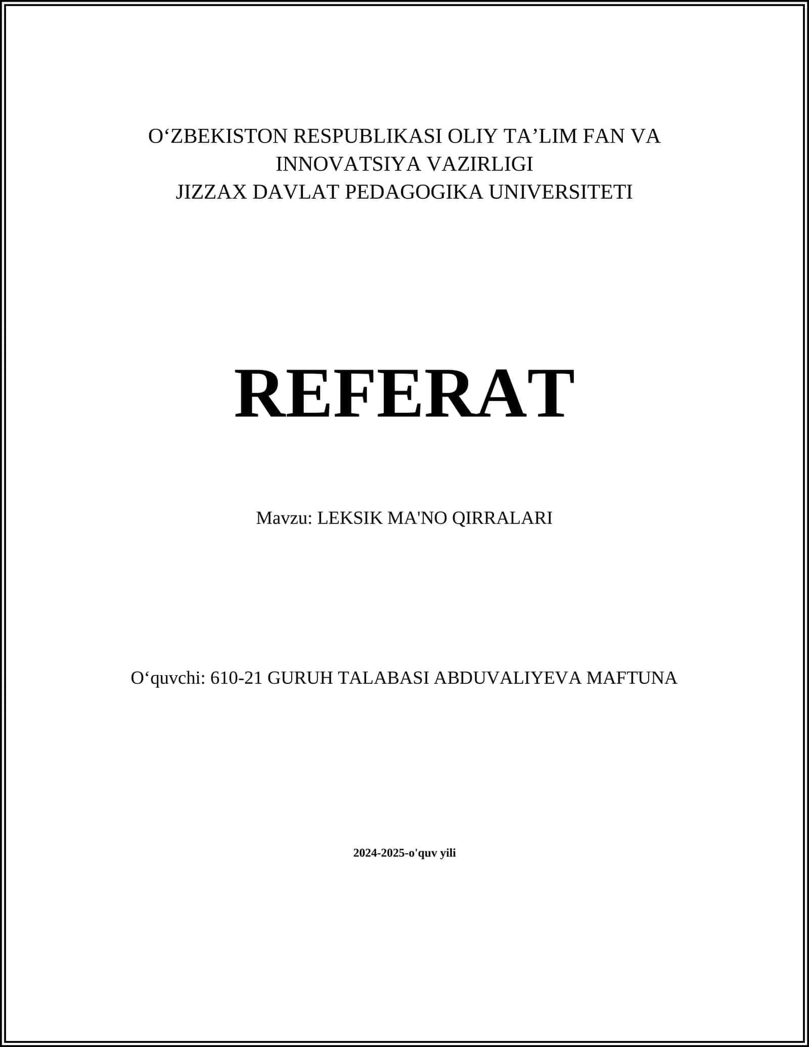 LEKSIK MA'NO QIRRALARI 1
