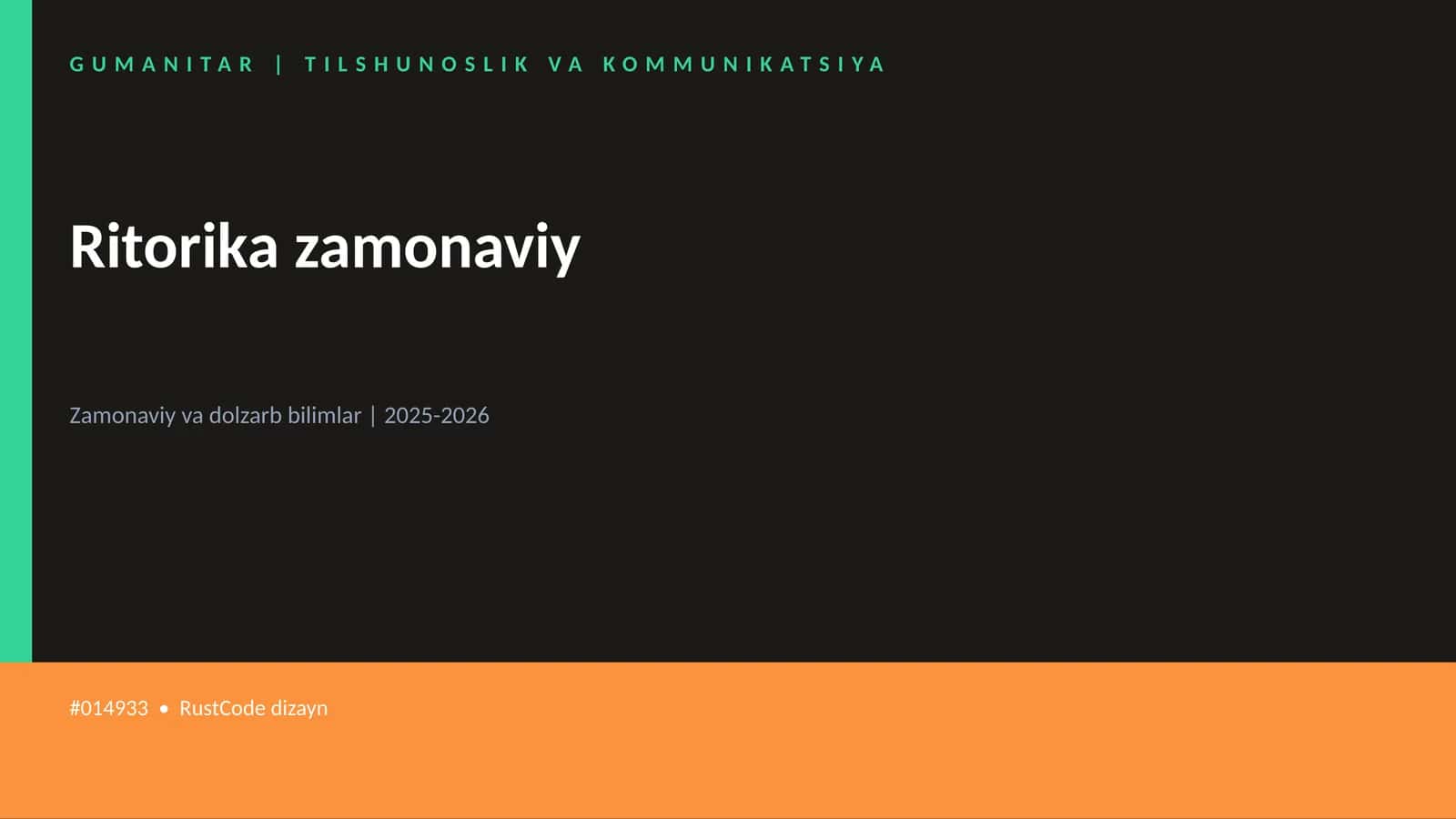 Ritorika zamonaviy 1