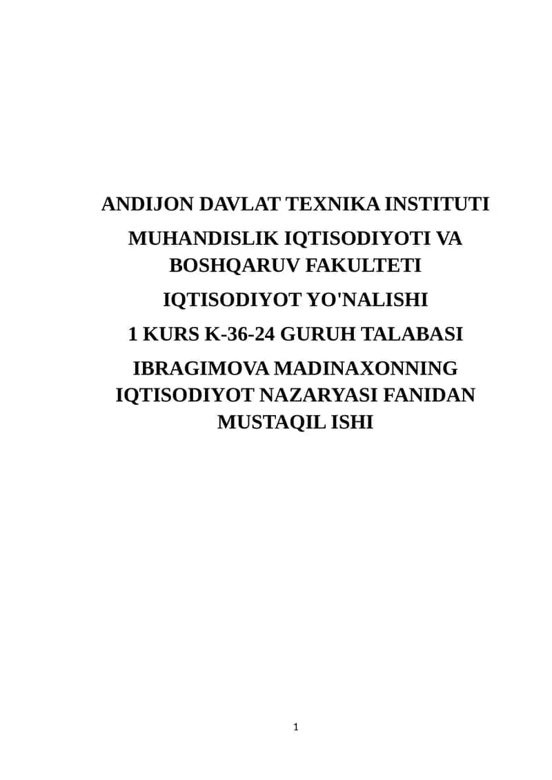 Aholi daromadlarining mazmuni, turlari va shakillanish manbalari 1