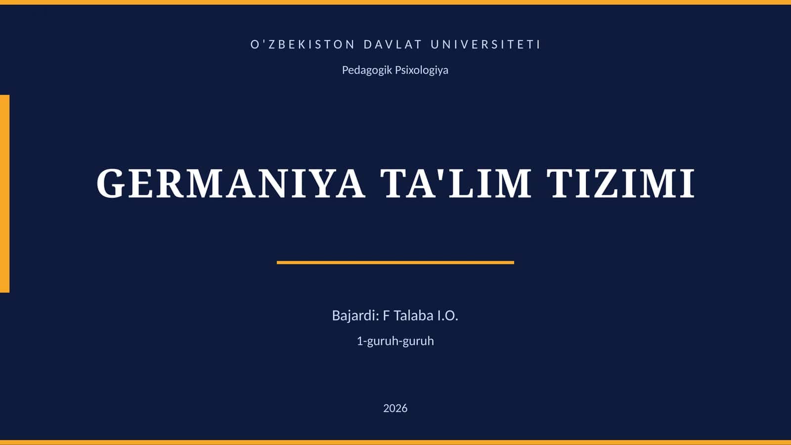 GERMANIYA TA'LIM TIZIMI 1