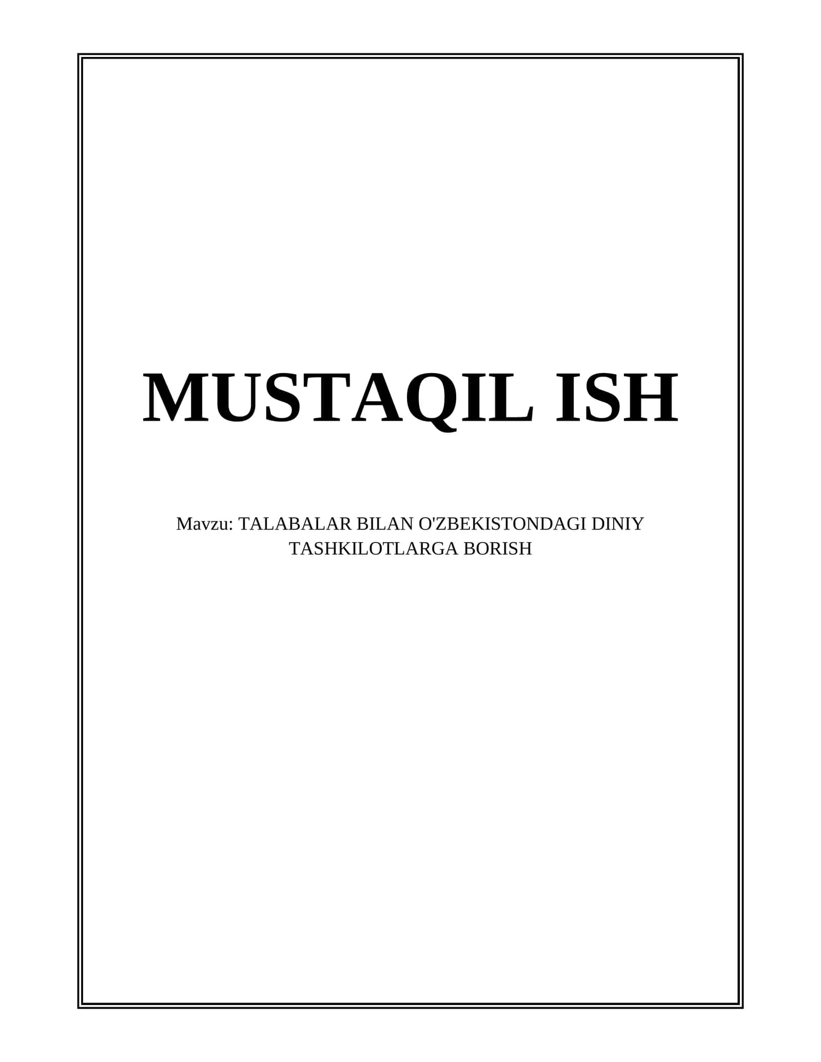 Talabalar bilan diniy tashkilotlarga borish 1