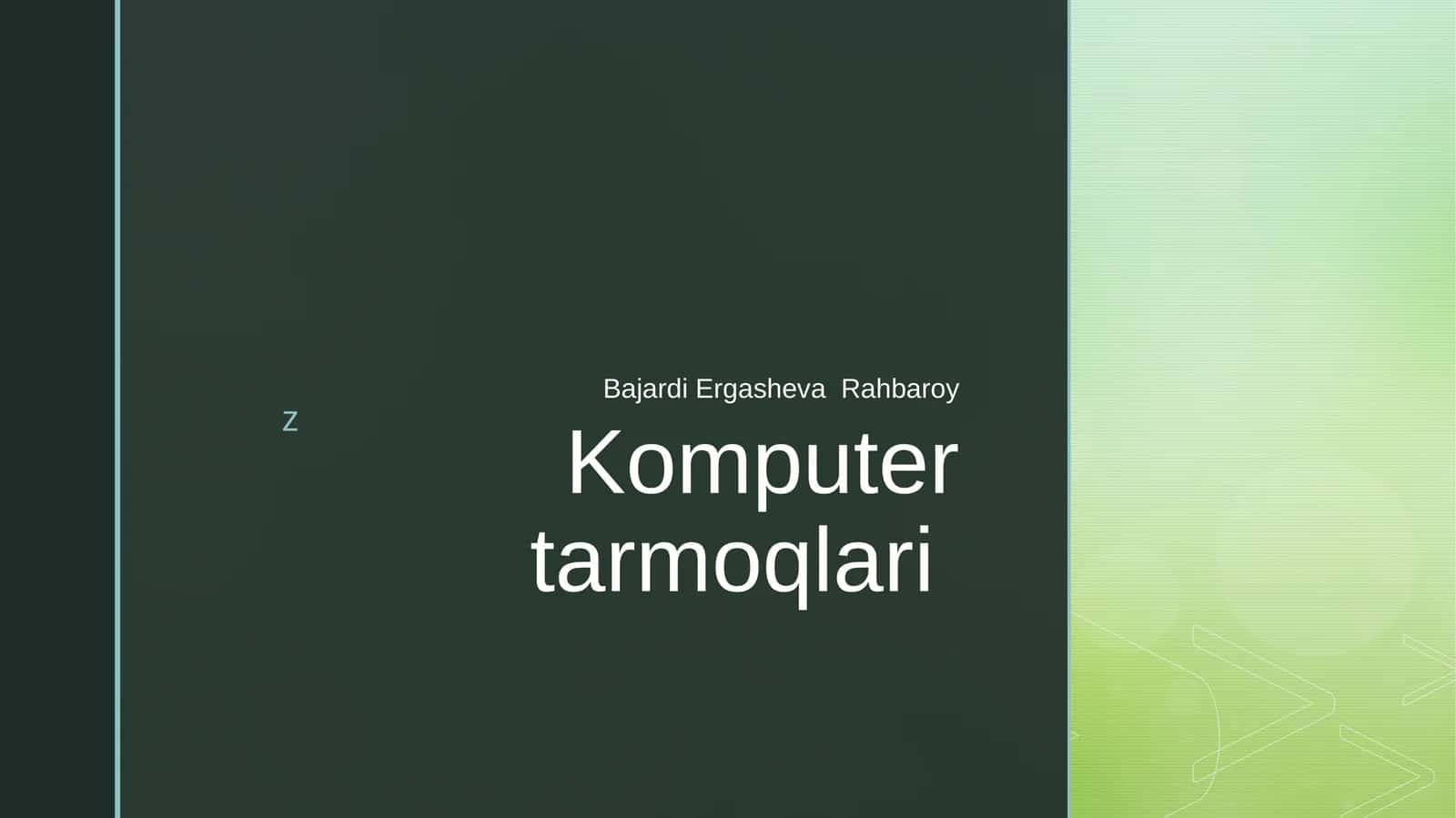 Komputer tarmoqlari 1