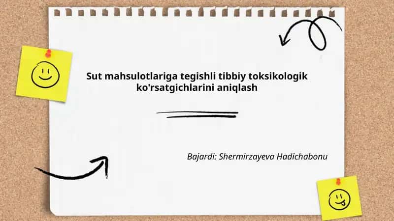 Sut mahsulotlariga tegishli tibbiy toksikologik ko'rsatgichlarini aniqlash 1