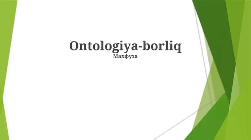 Ontologiya-borliq 1