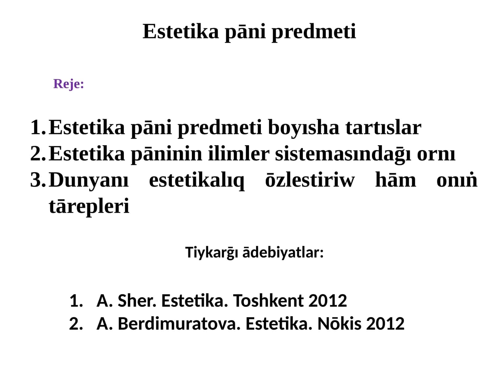 Estetika 1