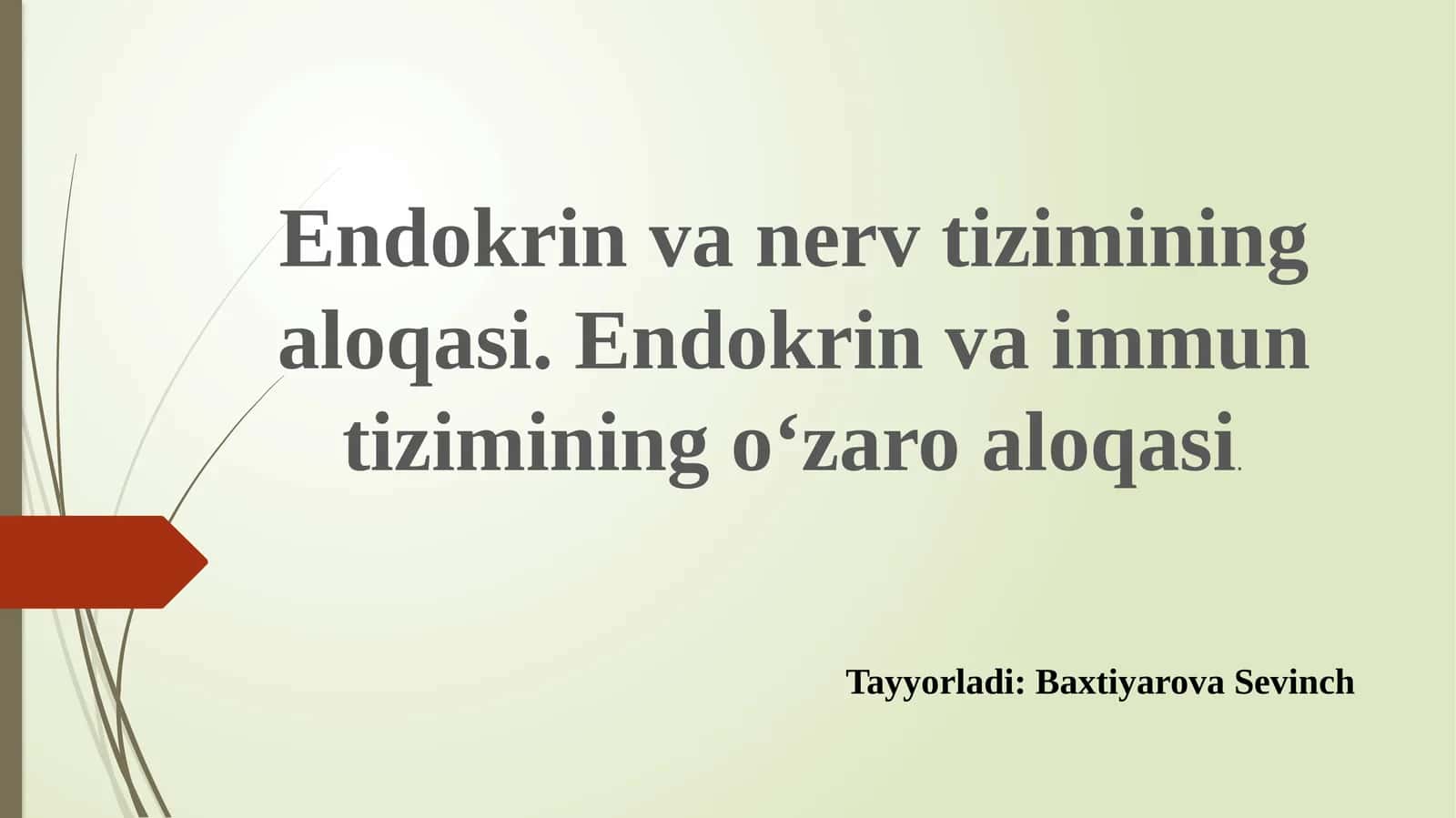 Endokrin va nerv tizimining o'zaro aloqasi 1