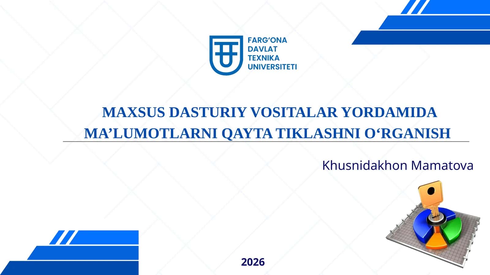 MAXSUS DASTURIY VOSITALAR YORDAMIDA MA’LUMOTLARNI QAYTA TIKLASHNI O‘RGANISH 1